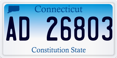 CT license plate AD26803
