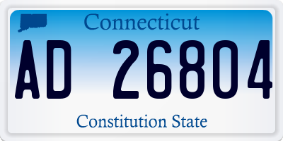 CT license plate AD26804