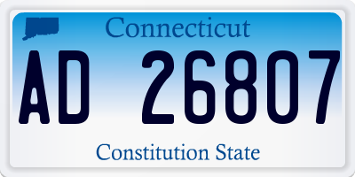 CT license plate AD26807