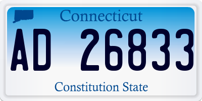 CT license plate AD26833