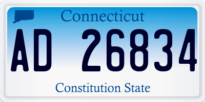 CT license plate AD26834