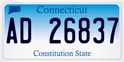 CT license plate AD26837