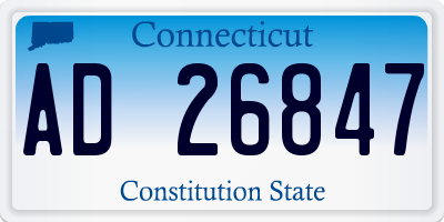 CT license plate AD26847