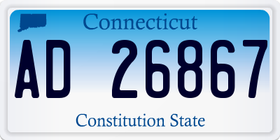 CT license plate AD26867