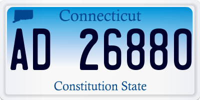 CT license plate AD26880