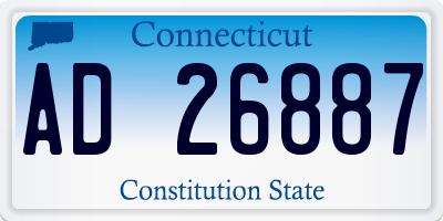 CT license plate AD26887