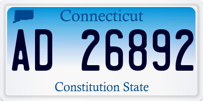 CT license plate AD26892