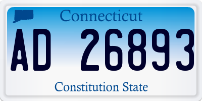 CT license plate AD26893