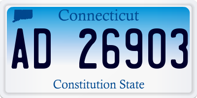 CT license plate AD26903
