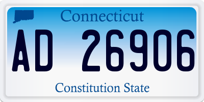 CT license plate AD26906