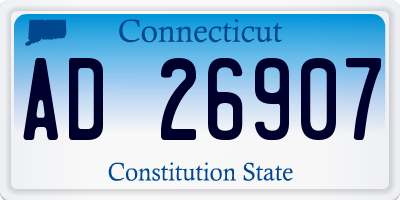 CT license plate AD26907