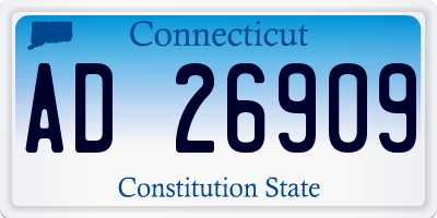 CT license plate AD26909