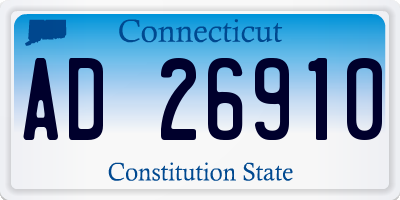 CT license plate AD26910