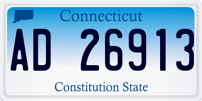 CT license plate AD26913