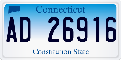 CT license plate AD26916