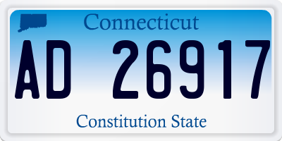 CT license plate AD26917