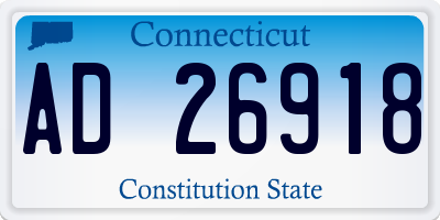 CT license plate AD26918