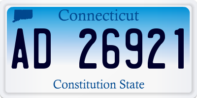 CT license plate AD26921