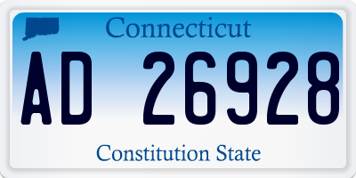 CT license plate AD26928