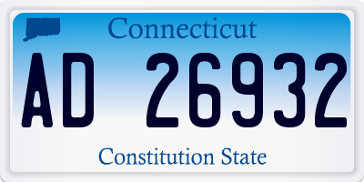 CT license plate AD26932