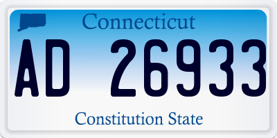 CT license plate AD26933