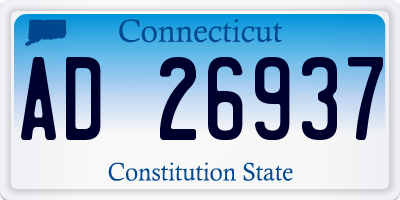 CT license plate AD26937