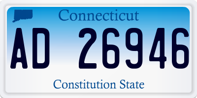 CT license plate AD26946