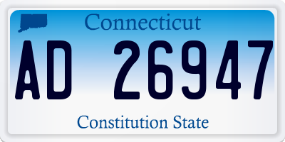 CT license plate AD26947
