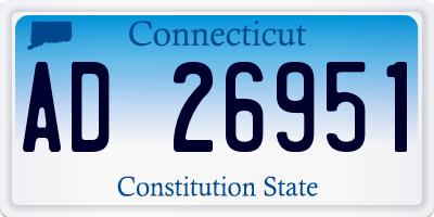 CT license plate AD26951