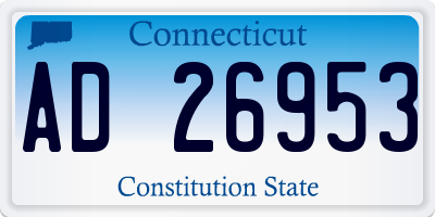 CT license plate AD26953