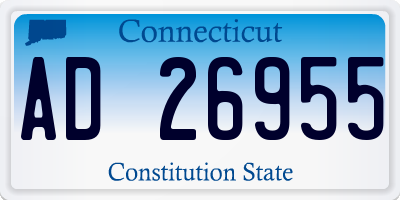 CT license plate AD26955
