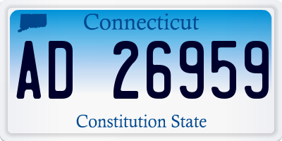 CT license plate AD26959