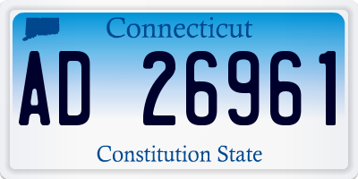 CT license plate AD26961