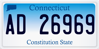 CT license plate AD26969