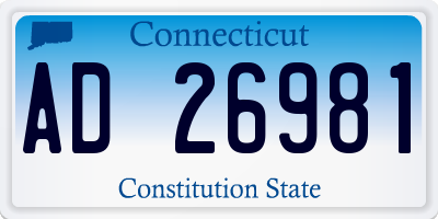 CT license plate AD26981