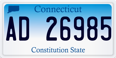 CT license plate AD26985