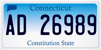 CT license plate AD26989