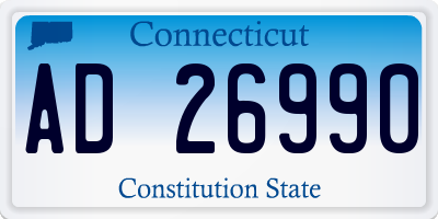 CT license plate AD26990