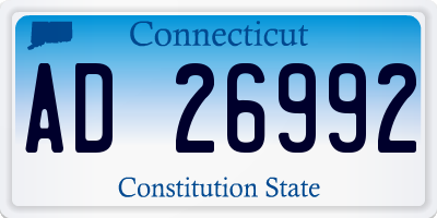 CT license plate AD26992