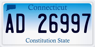 CT license plate AD26997