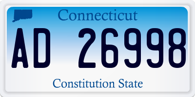 CT license plate AD26998