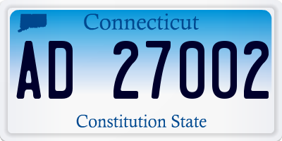 CT license plate AD27002