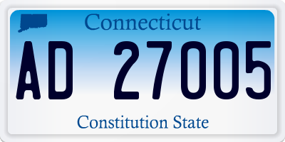 CT license plate AD27005