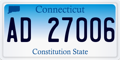 CT license plate AD27006