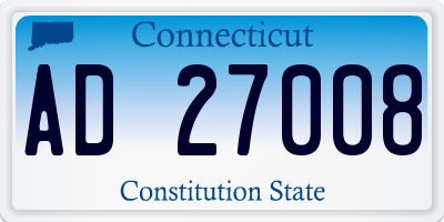 CT license plate AD27008