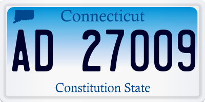 CT license plate AD27009