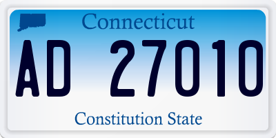 CT license plate AD27010