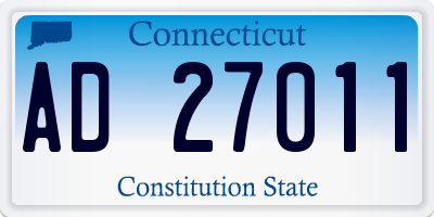 CT license plate AD27011