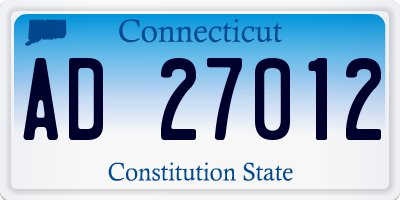 CT license plate AD27012