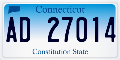 CT license plate AD27014